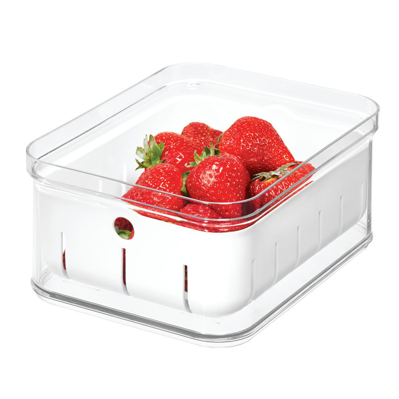 iDesign Crisp Stackable Refrigerator and Pantry Berry Food Storage